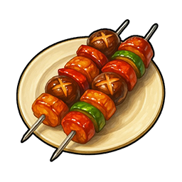 Huge Mushroom and Meat Skewer